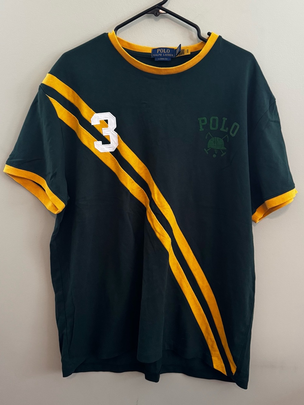 Polo Ralph Lauren Y2K #3 Racing Stripe Men’s XL Classic Fit T-Shirt